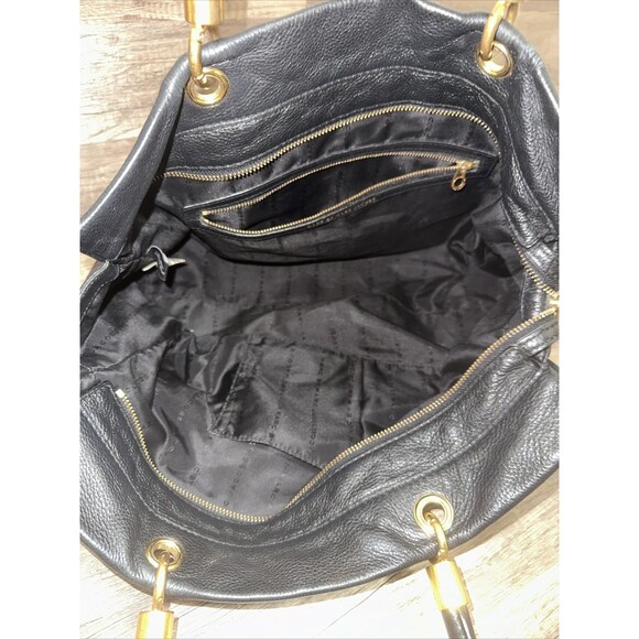 MARC BY MARC JACOBS COW LEATHER BLACK SATCHEL HANDBAG SHOULDER PURSE WOMENS - Picture 8 of 16